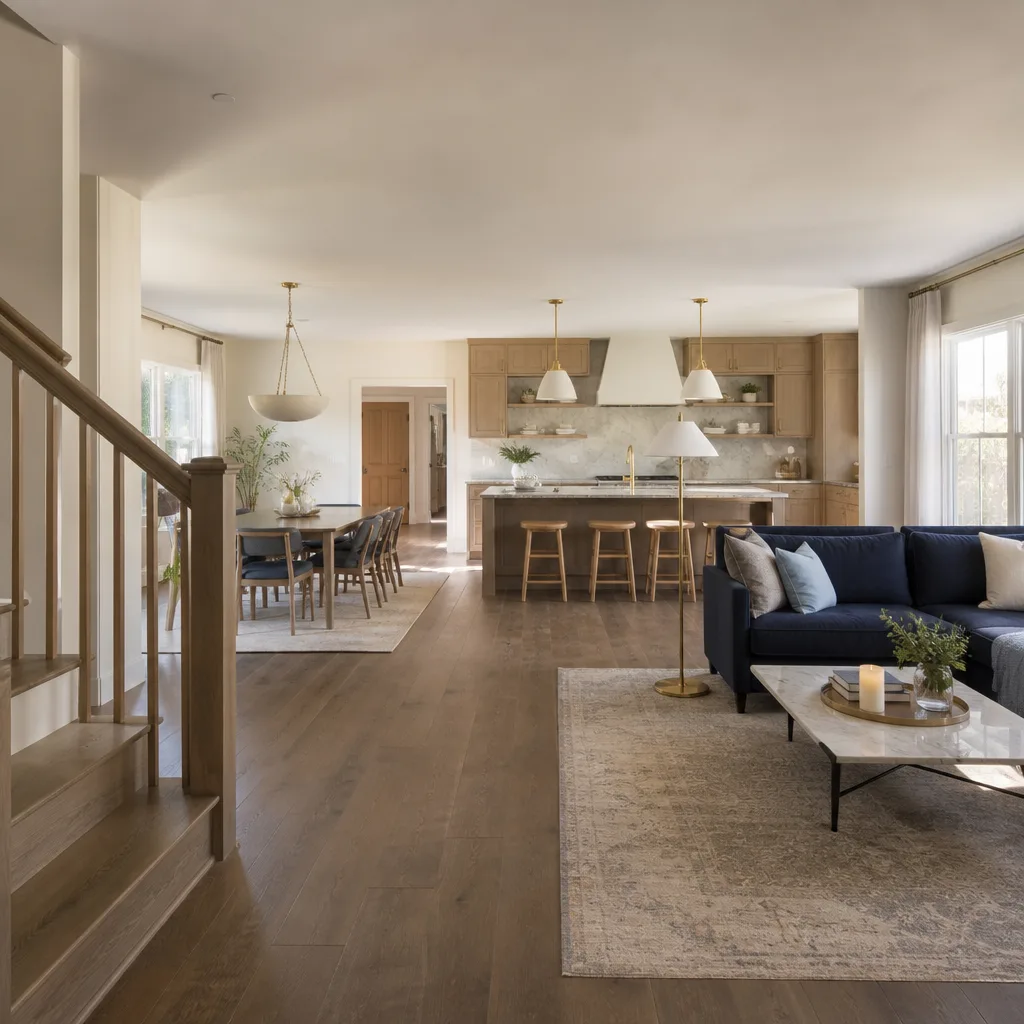 A whole-home remodel with the living, dining and kitchen areas opened up